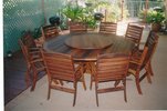 2.1m Round Table Laguna High Back Chairs